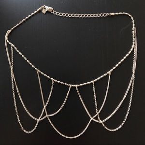 Gold tone chandelier necklace